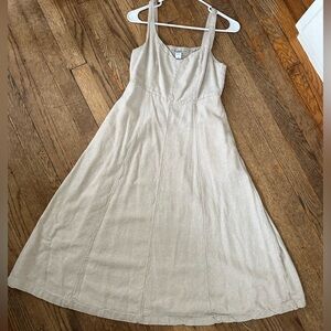 Flax color linen dress